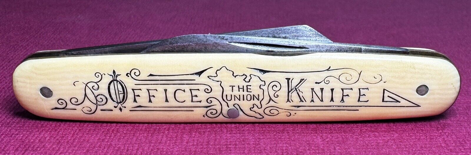 1940s Ka-Bar Office Knife “The Union” Orlean, N.Y. Rare Piece  • EX