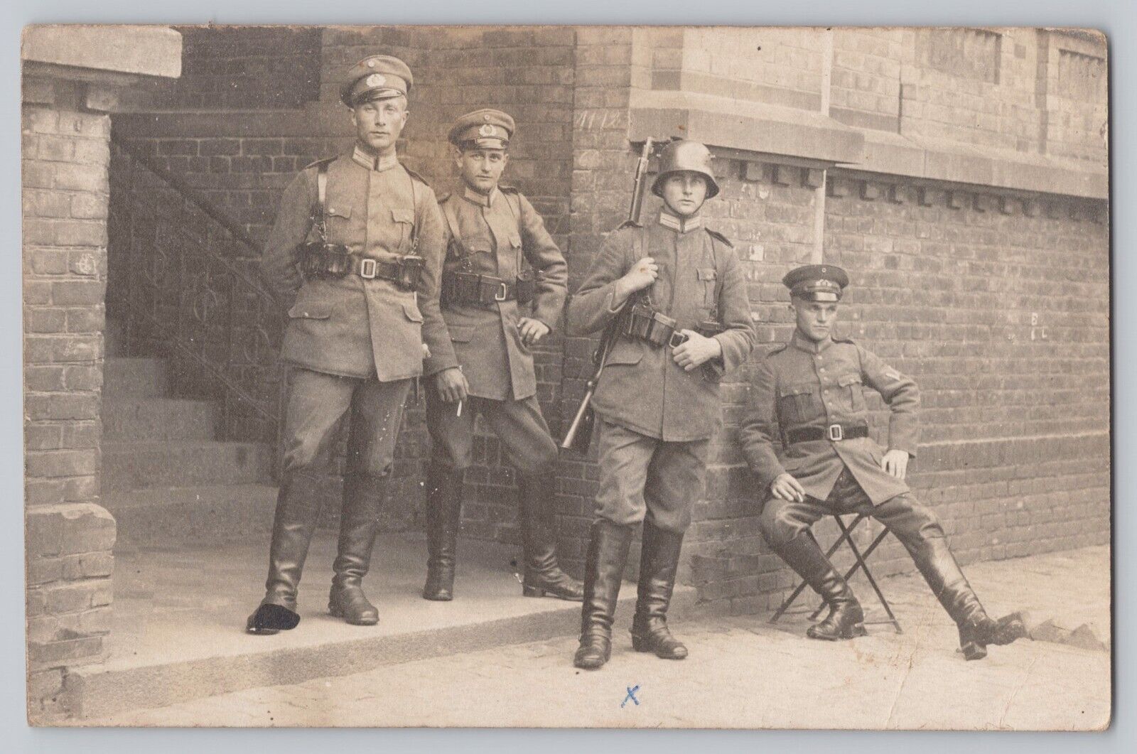 RPPC Young Handsome Male German Soldiers Outdoor Portrait Reichswehr Postcard