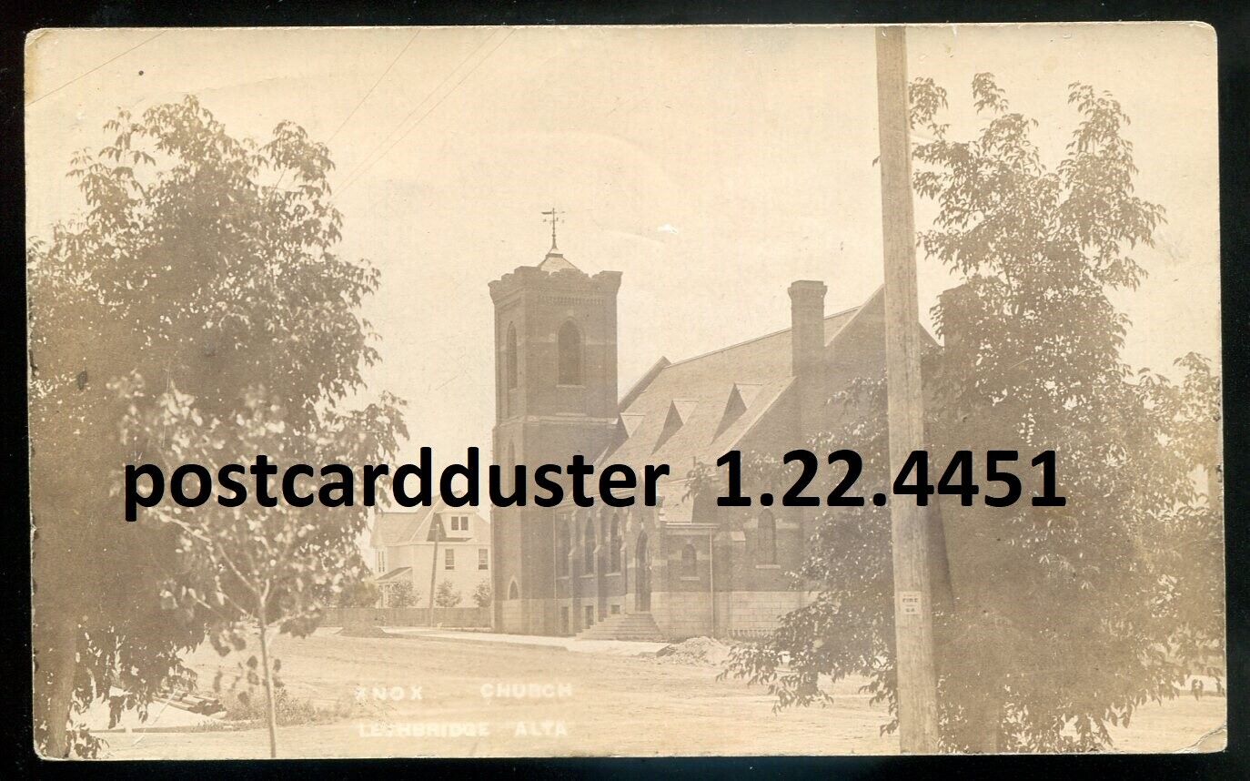 LETHBRIDGE Alberta 1910s Knox Church. Real Photo Postcard