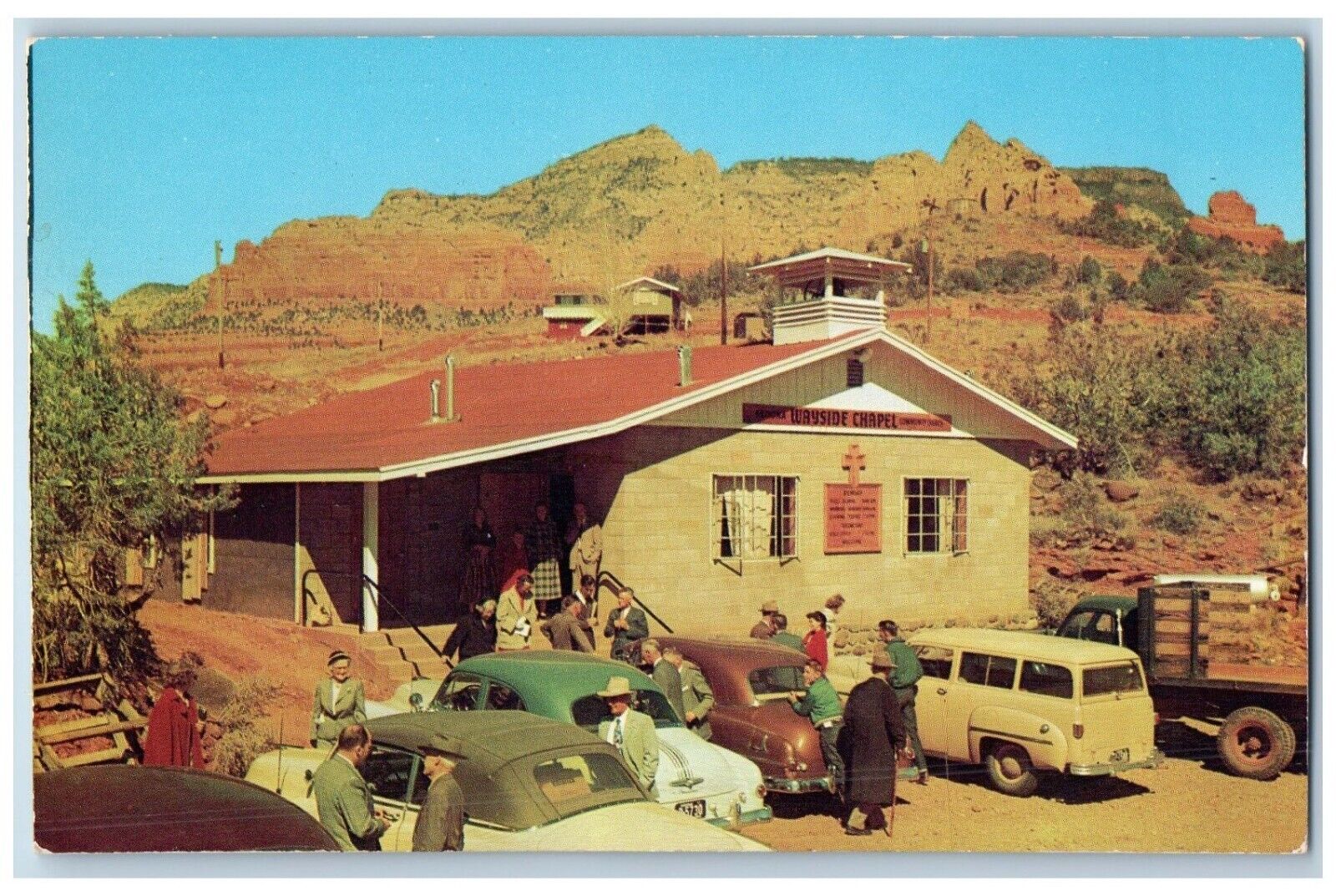 Sedona Arizona Postcard Wayside Chapel Inter-Denominational Church c1960 Vintage