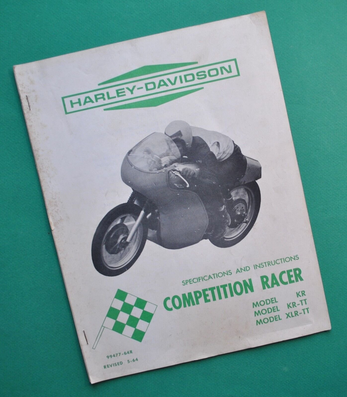 Original 1950\'s-1964 Harley Service Manual KR KRTT XLRTT Motorcycle Racing Book