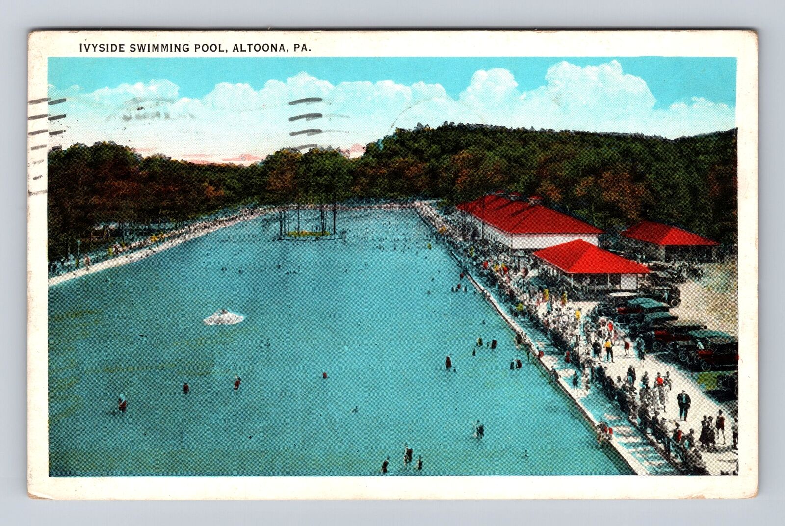 Altoona PA-Pennsylvania, Ivyside Swimming Pool, Antique Vintage c1931 Postcard