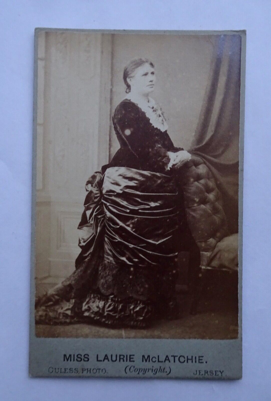 CDV OF MISS LAURIE MCLATCHIE, SCOTTISH TEMPERANCE EVANGELIST BY OULESS OF JERSEY