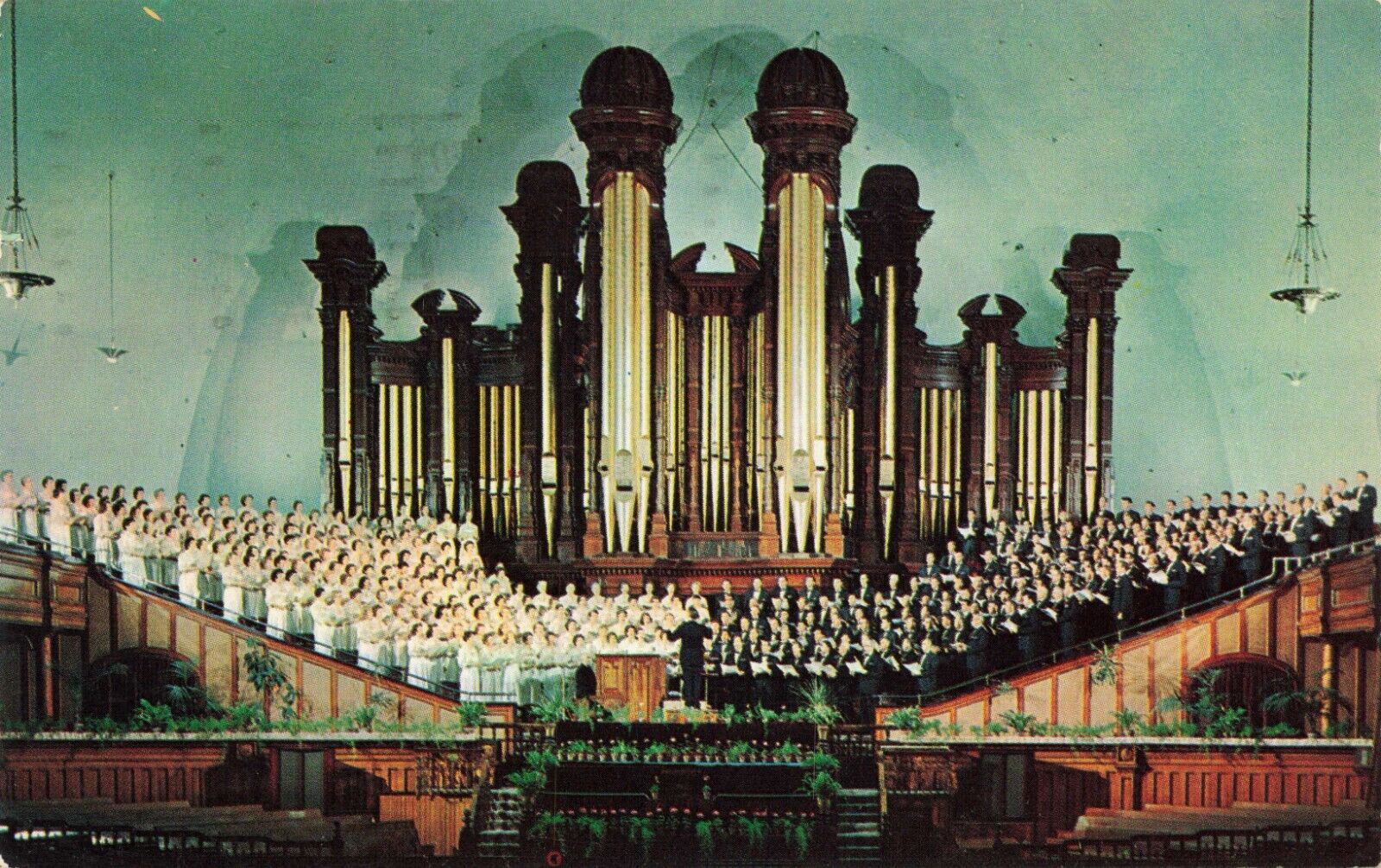 Postcard Mormon Tabernacle Choir Organ Salt Lake City Utah Ut. Chrome