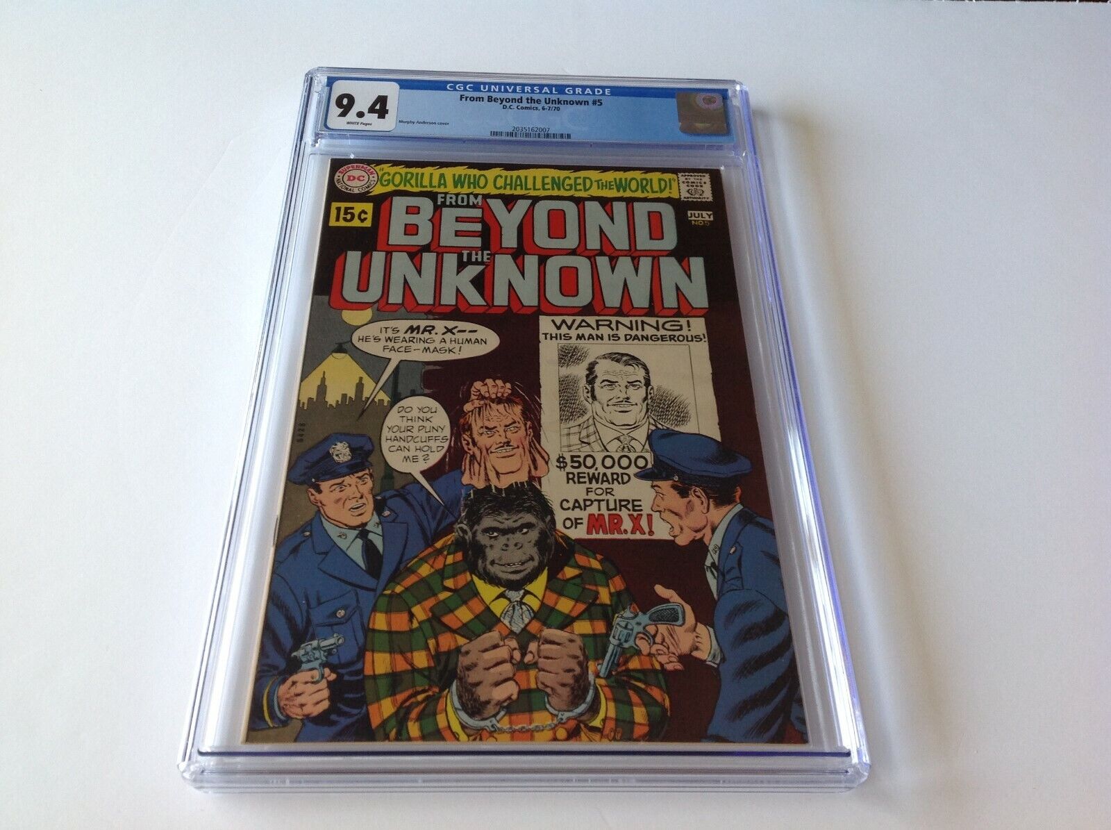 FROM BEYOND THE UNKNOWN 5 CGC 9.4 WHITE PAGES MR X GORILLA DC COMICS