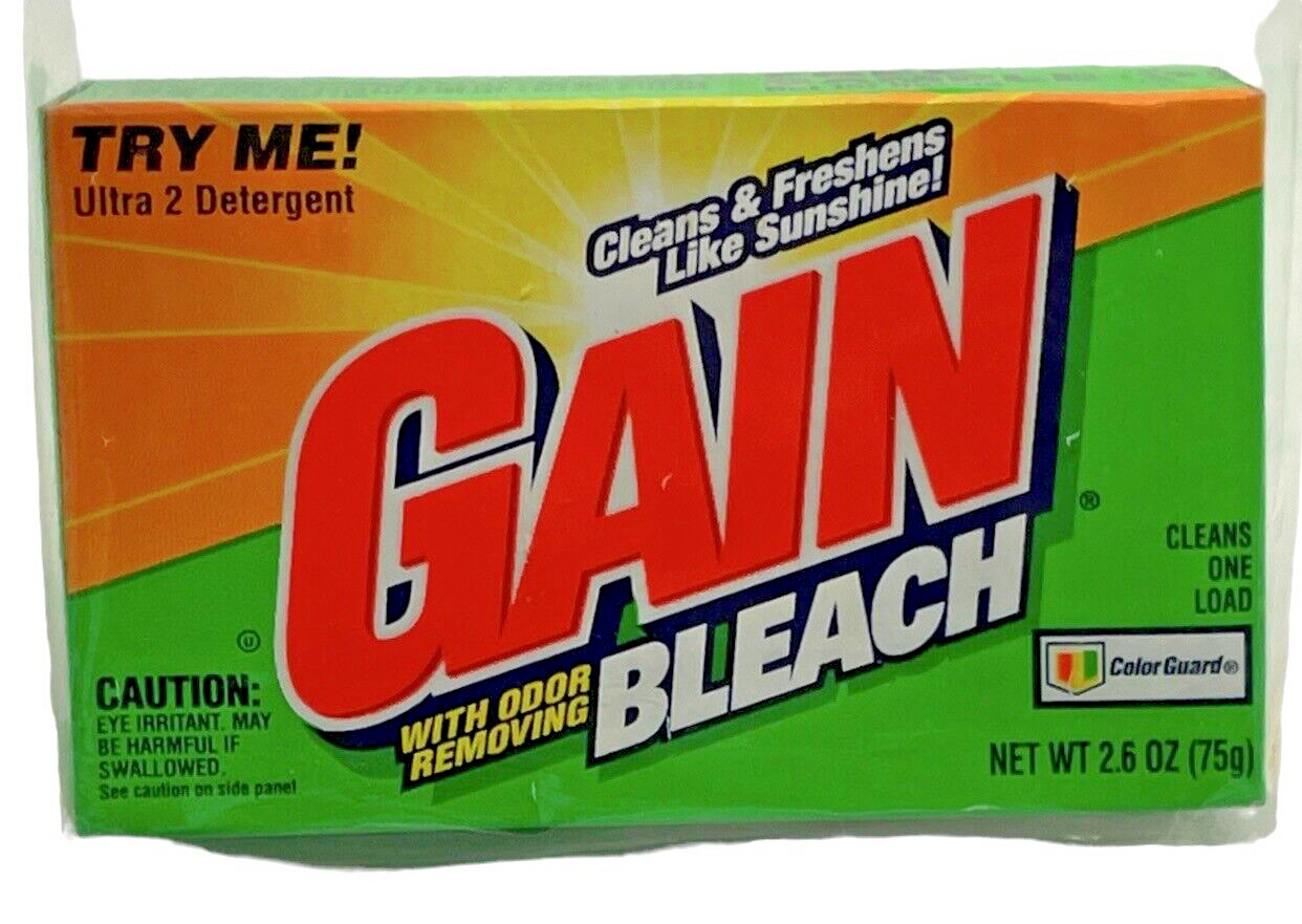 Vintage 1997 Gain Powder Laundry Detergent With Bleach Single Use Sample