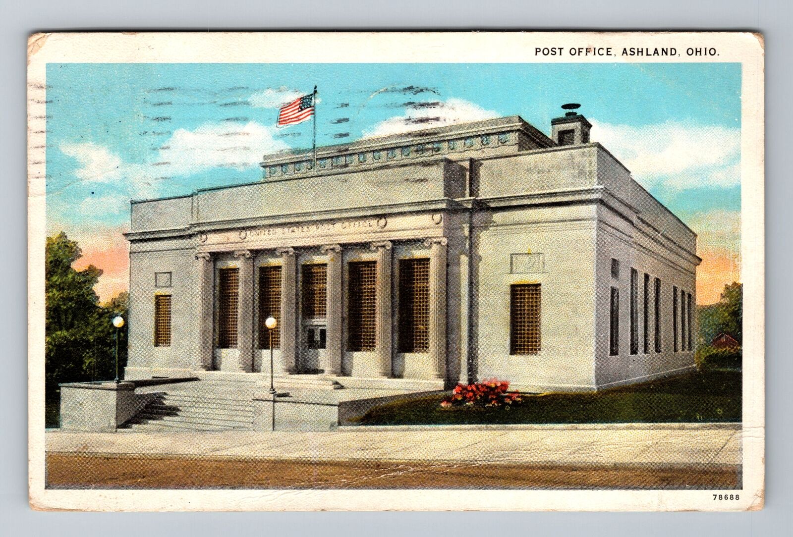 Ashland OH-Ohio, United States Post Office Vintage c1927 Souvenir Postcard