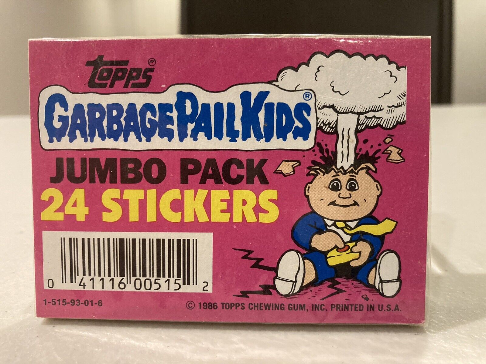 1986 Topps Garbage Pail Kids Unopened Jumbo Pack Sealed 24 Stickers Rare
