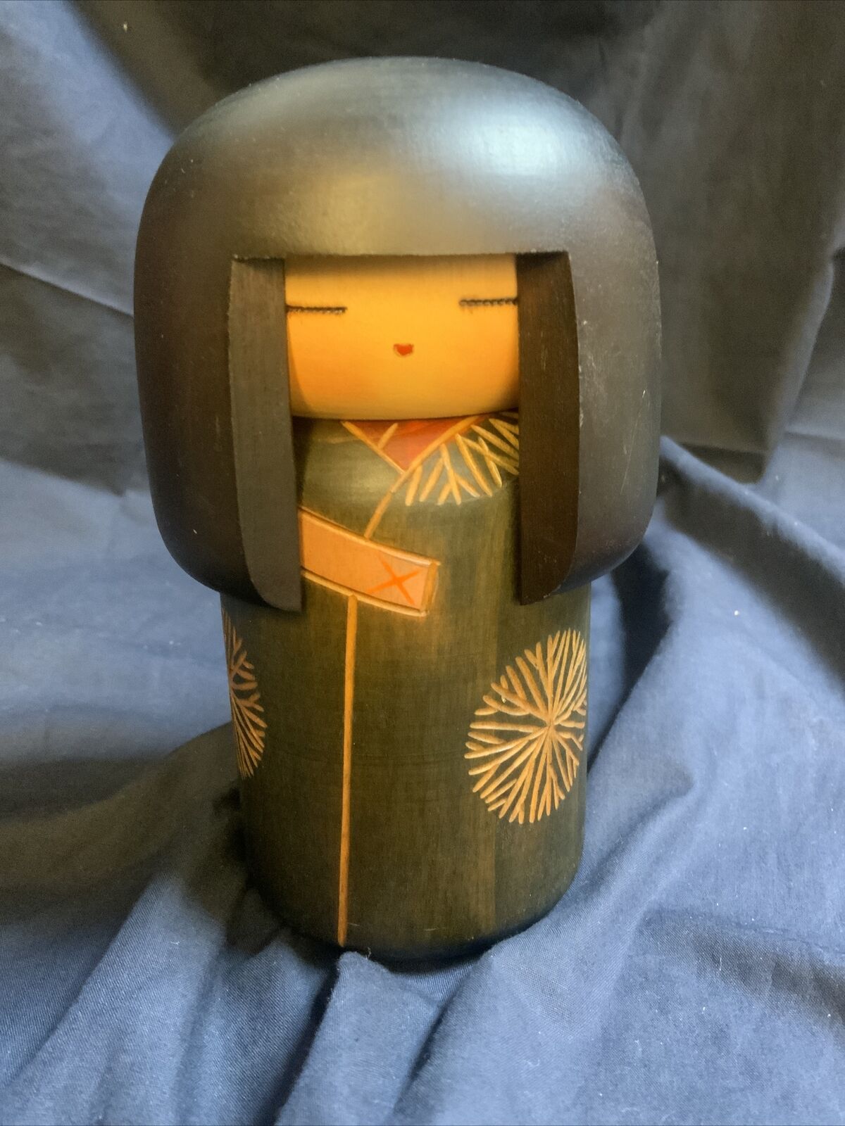 Vtg Kokeshi Wooden Doll Sansaku Sekiguchi 6.5 inches Made in Japan