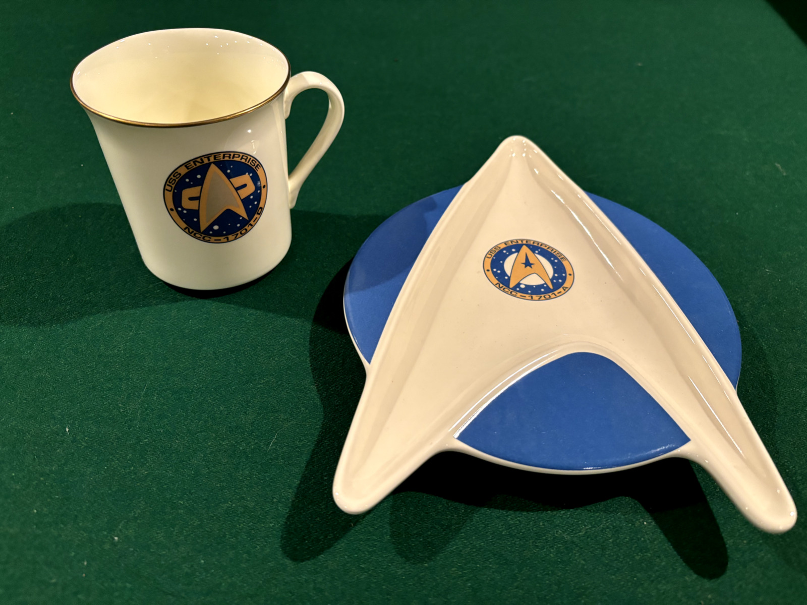 Lot Of Vintage Pfaltzgraff Star Trek VI Candy Dish & Coffee Cup USS Enterprise 