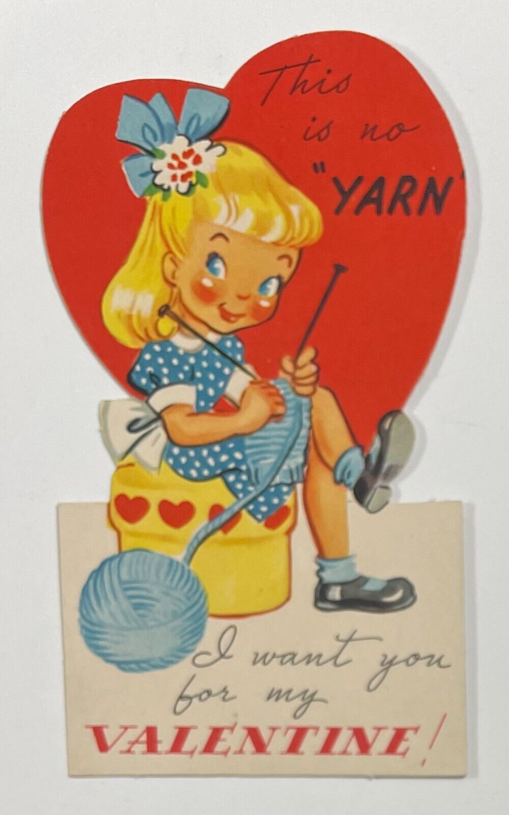 Vintage Valentine Card Yarn