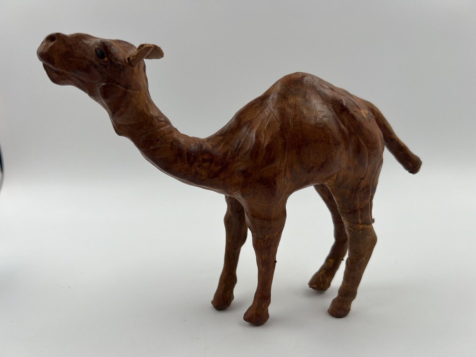 Vintage Leather Wrapped Handmade Camel Figurine