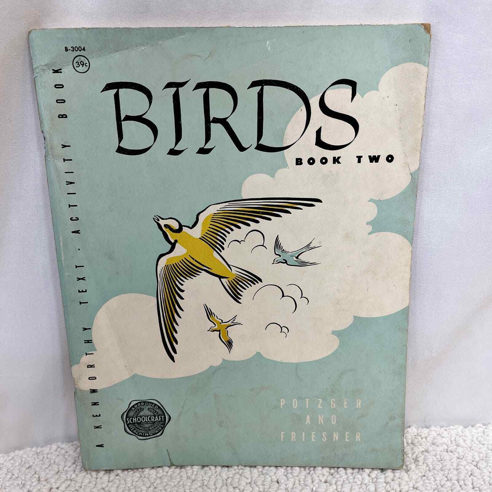 Vintage Schoolcraft Teaching Aid Birds Book Two Kenworthy Text Activity 1955