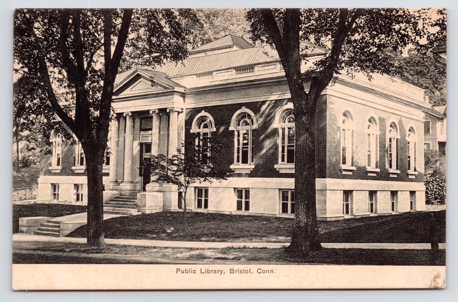 c1907 Public Library Bristol Connecticut Hartford County CT PC Postcard