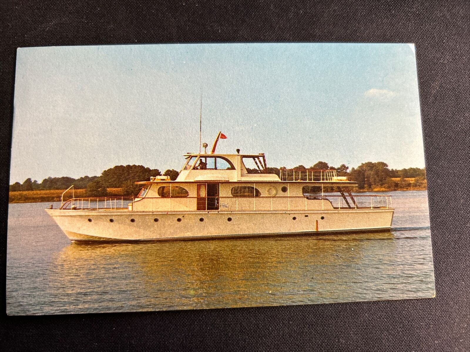 Vintage Postcard West Wynne Charter Boat Hollywood MD Nice 4c Lincoln INVERTED