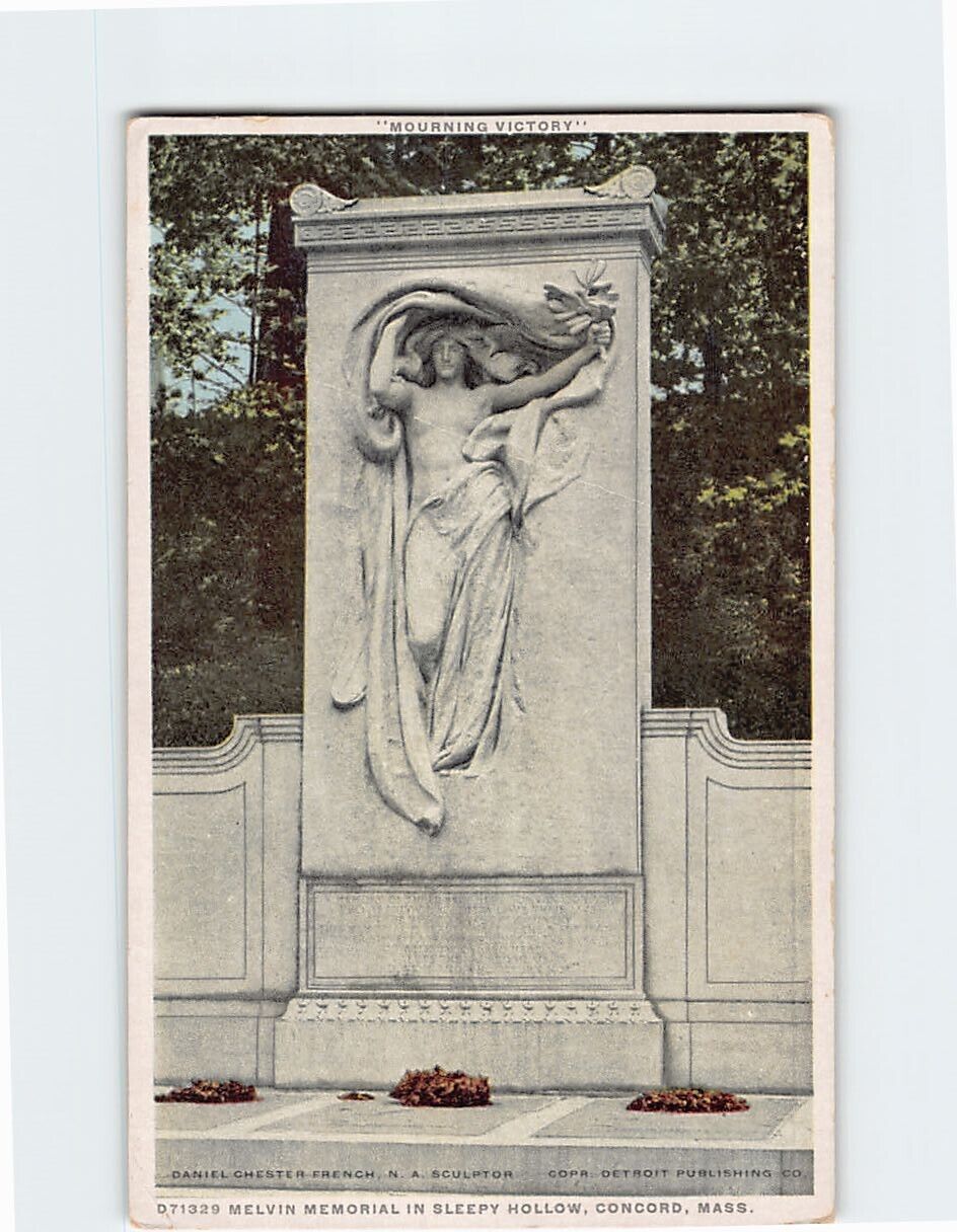 Postcard Melvin Memorial in Sleepy Hollow Concord Massachusetts USA