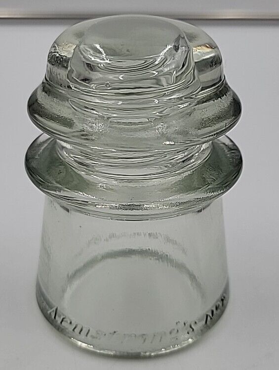 Vintage Armstrong No. 2 Clear Glass Insulator Made in USA 10 54 Very Clean
