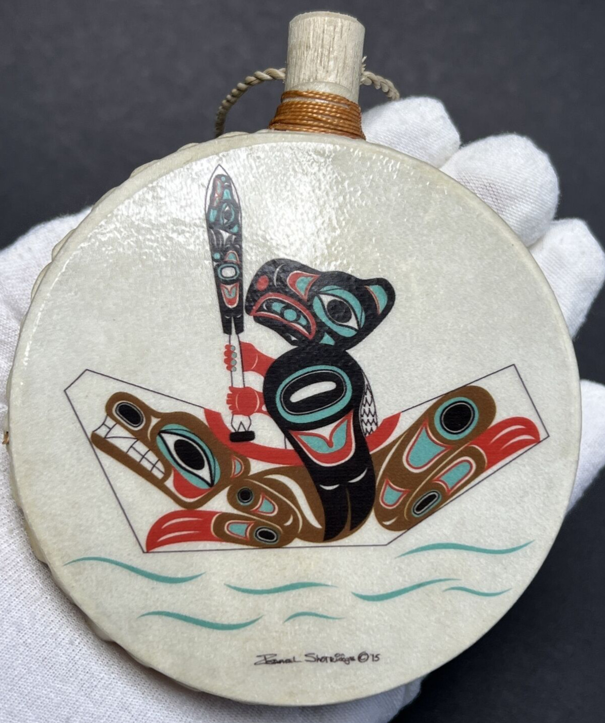 Israel Shotridge Collection Handmade Drum Ornament Alaskan Native