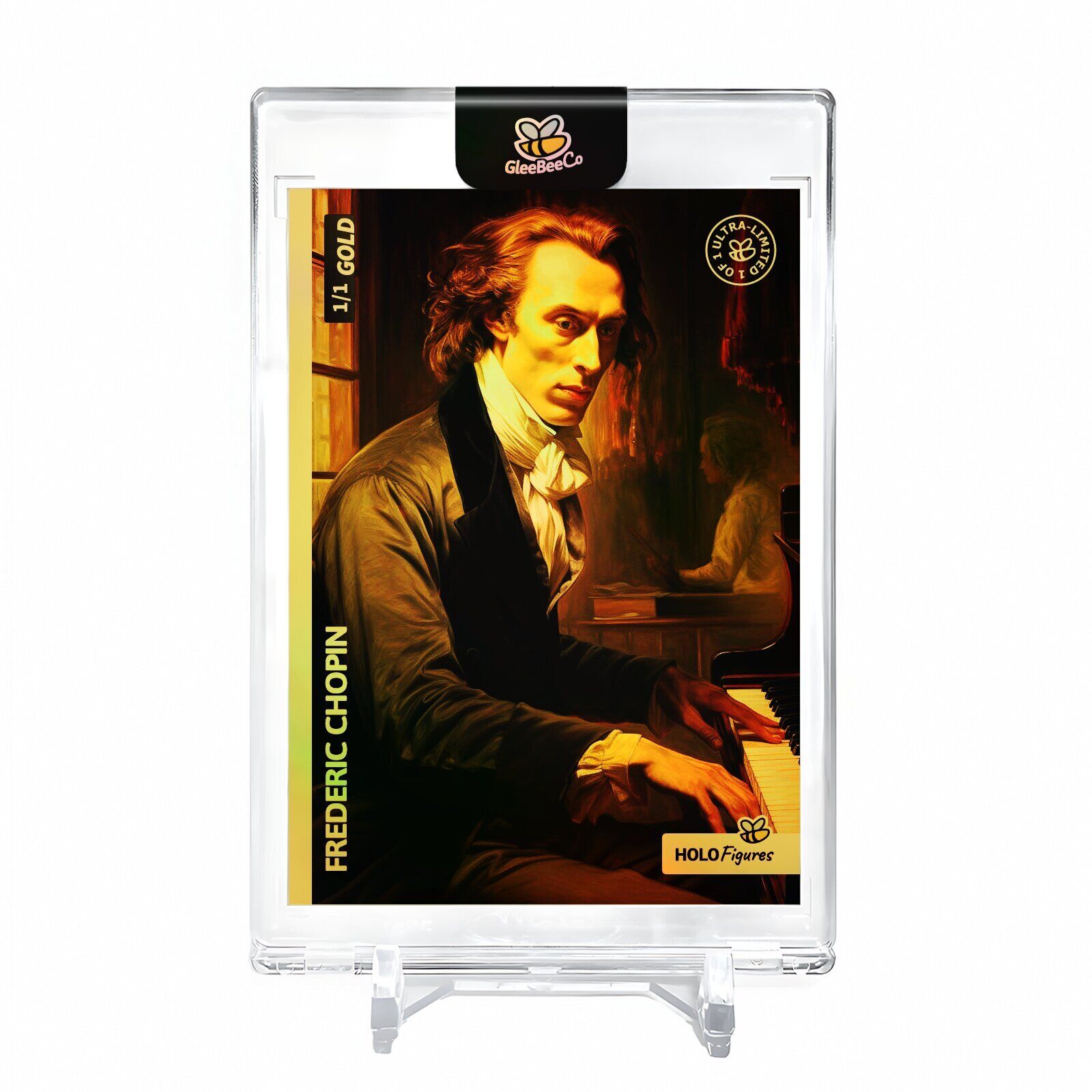 FREDERIC CHOPIN Playing Piano Card 2023 GleeBeeCo #FRPL-G Encased Holo GOLD 1/1