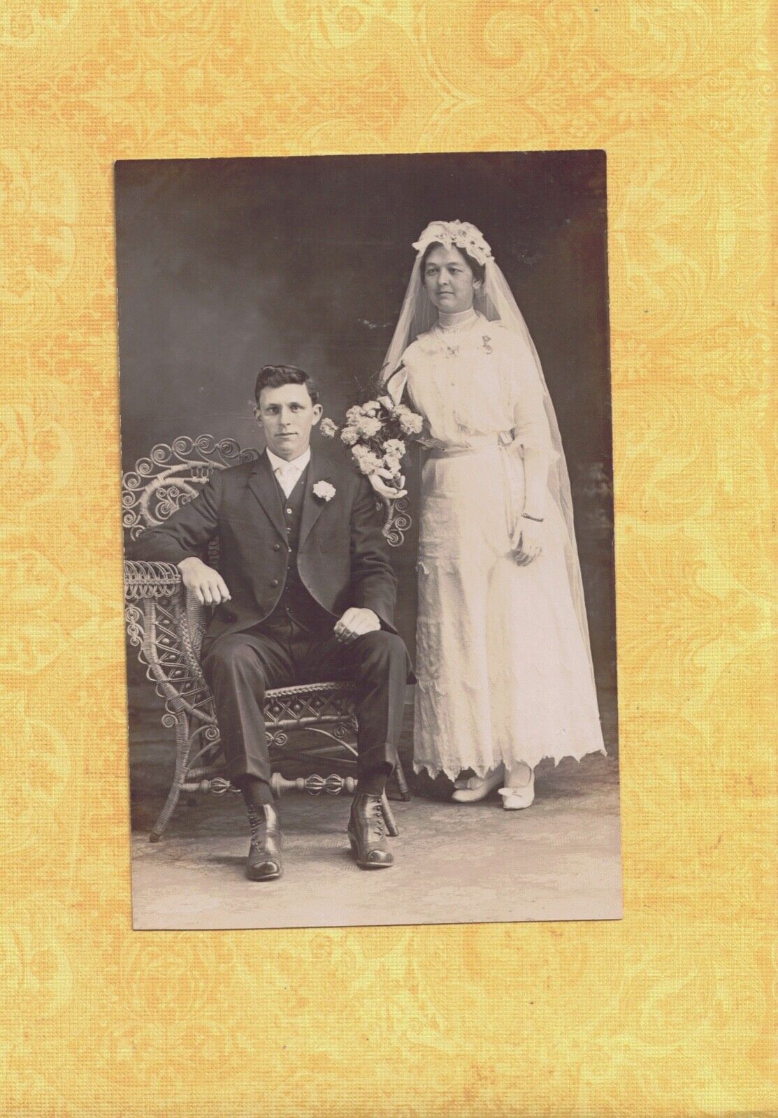 X RPPC real photo postcard 1908-39 TURGEON FAMILY COUPLE EXILDA