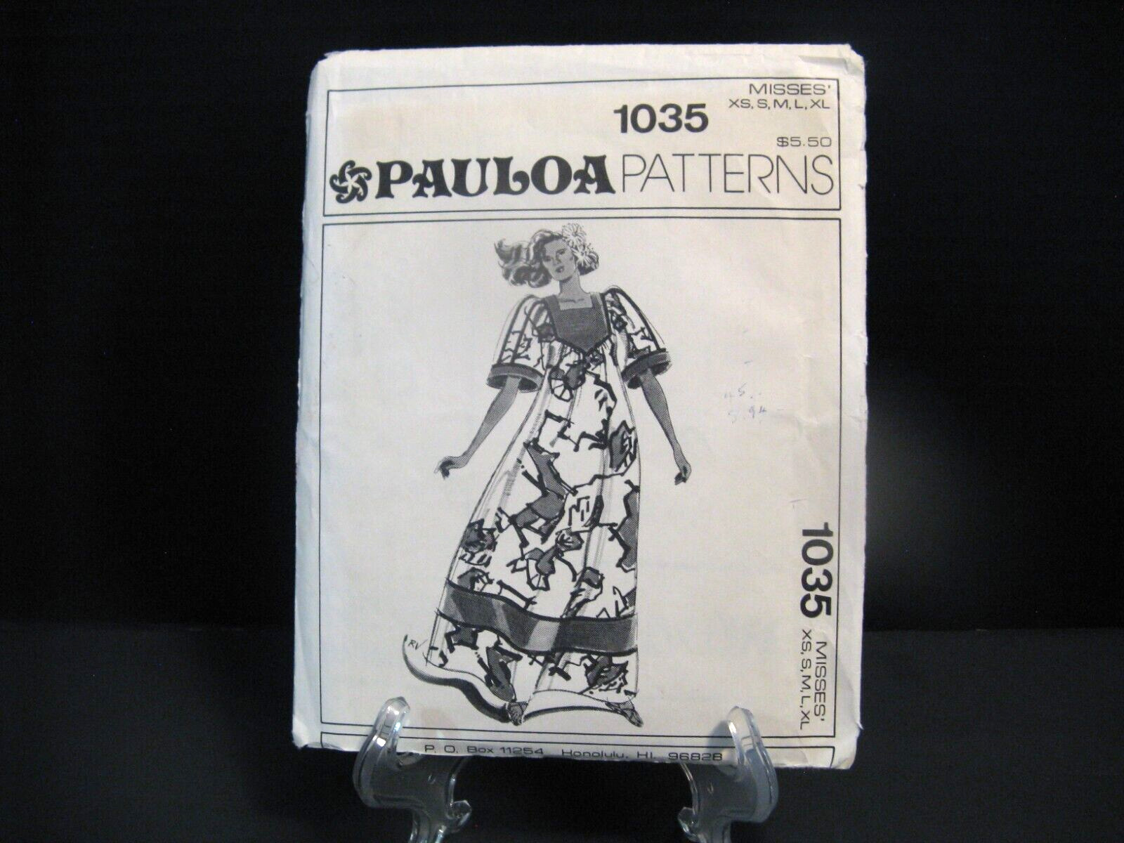 Vintage 70s 80s Pauloa Patterns 1035 Caftan MooMoo Hawaiian Misses XS-XL Uncut