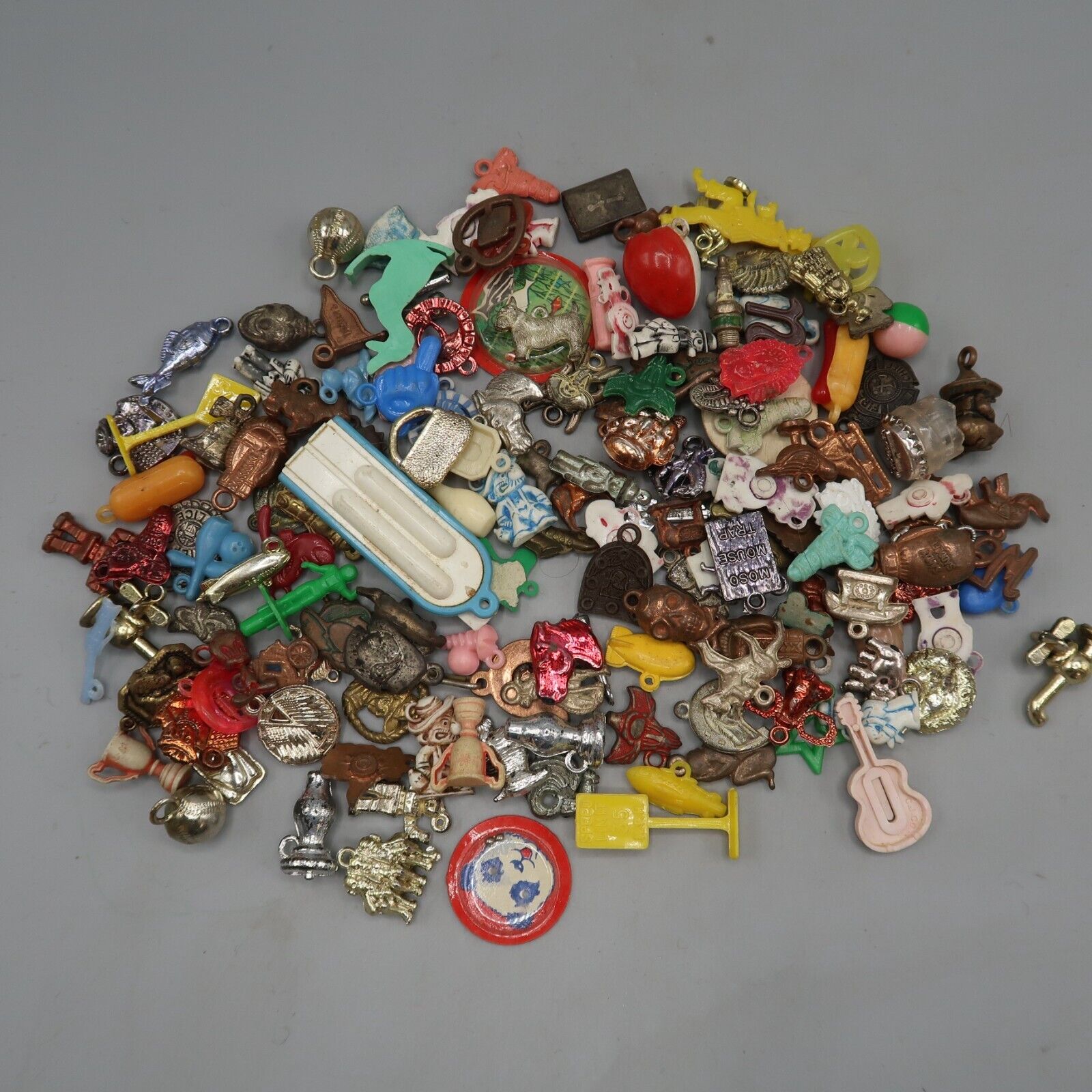 Vintage Cracker Jack Prize Charms Celluloid Plastic Toy Animals Huge Mixed Lot