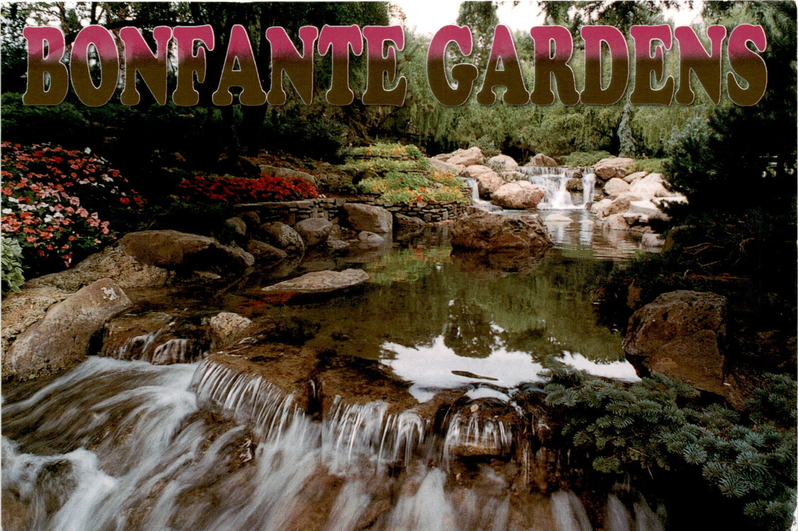 Bonfante Gardens, Gilroy, California, Claudia\'s Garden, Brent Bear, Postcard