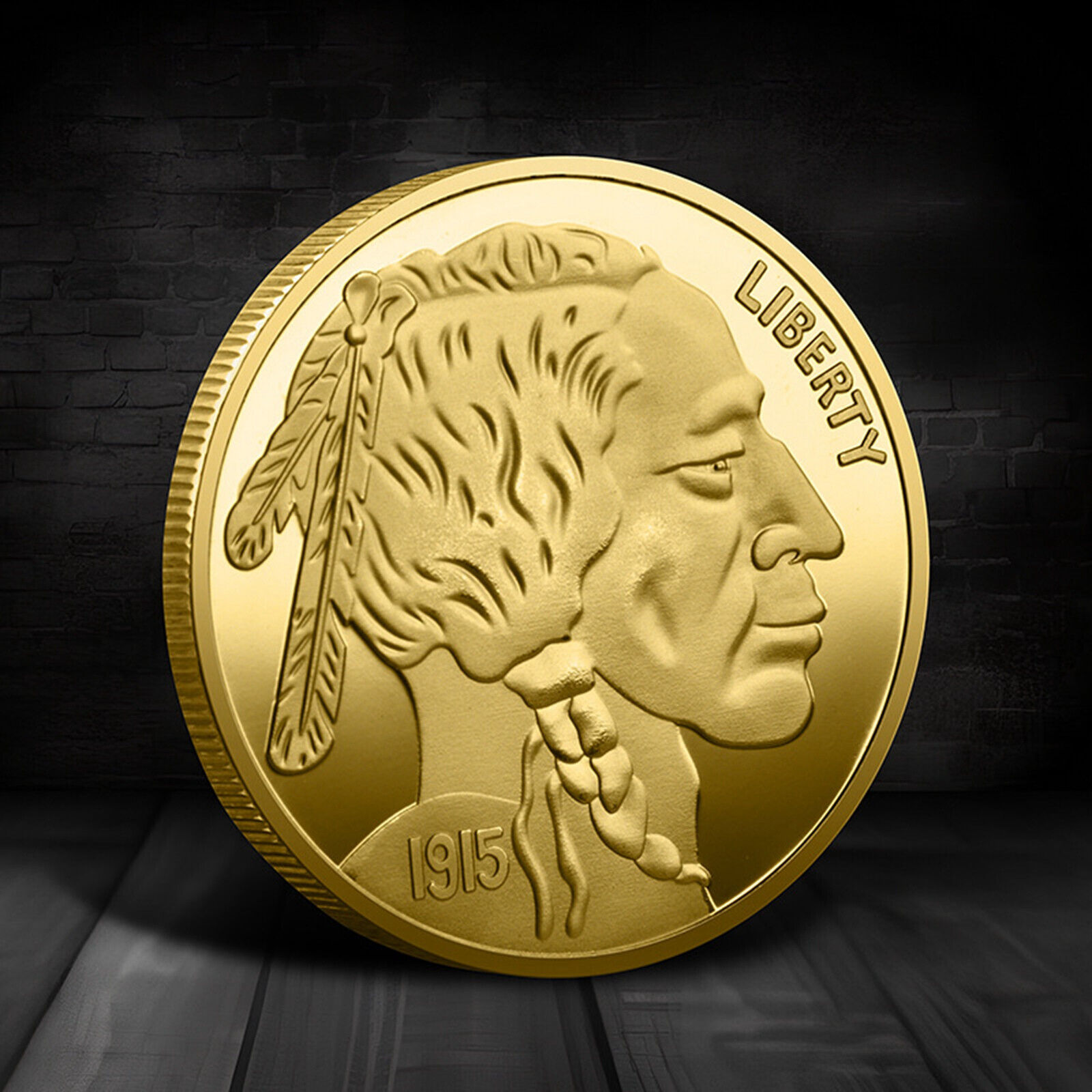 1915 Liberty Five Cent Commemorative Metal Coin E Pluribus UNUM Indian Head Coin