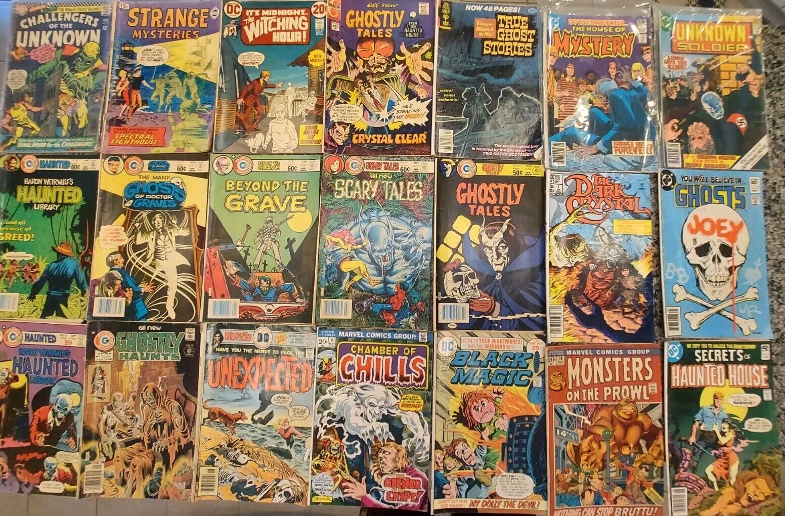 (21) LOT Vintage 60s 70\'s 80\'s Horror Monster Mystery Comic Book Marvel  DC