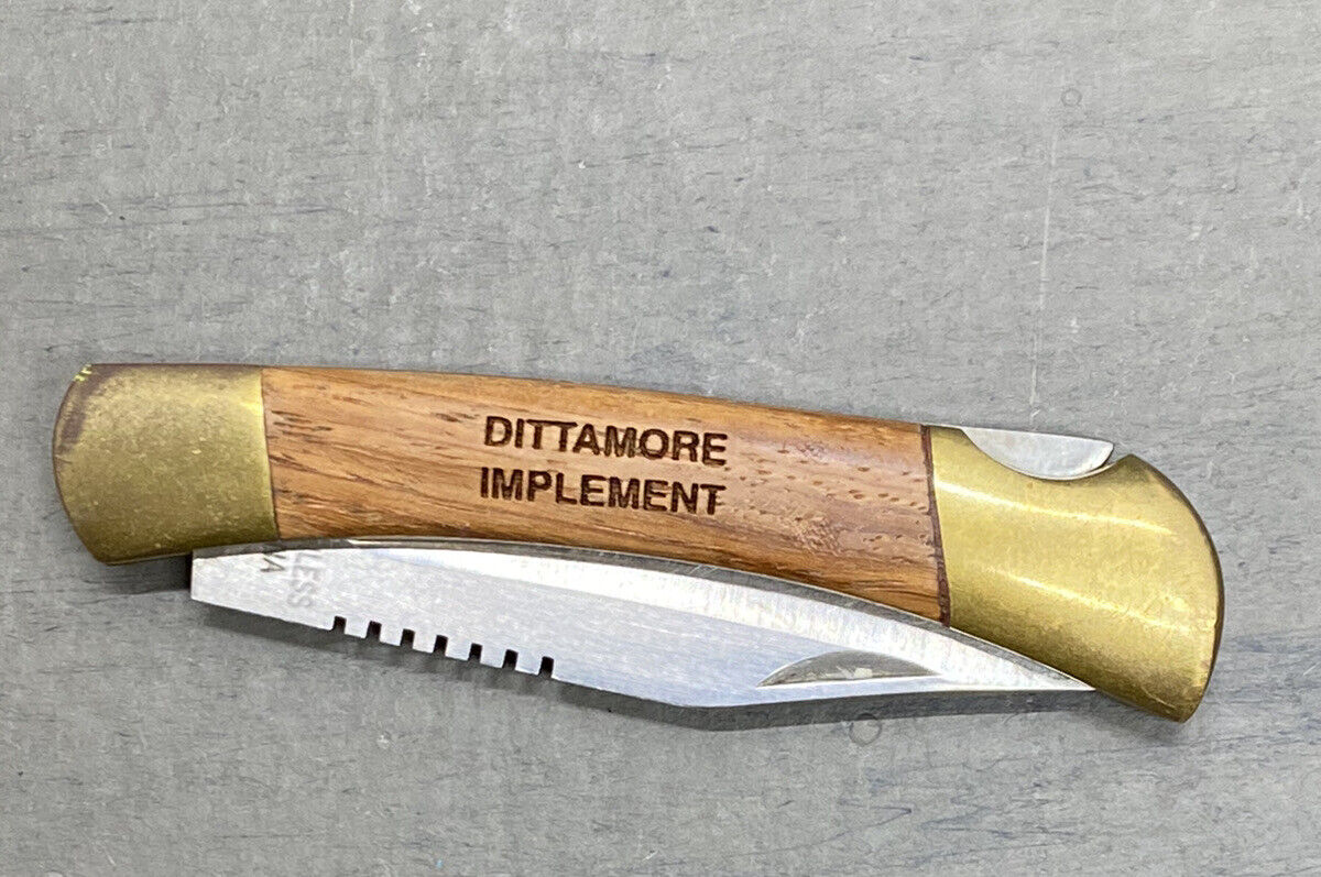 VINTAGE DITTAMORE IMPLEMENT CO SINGLE BLADE POCKET KNIFE  TEUTOPOLIS, IL USA