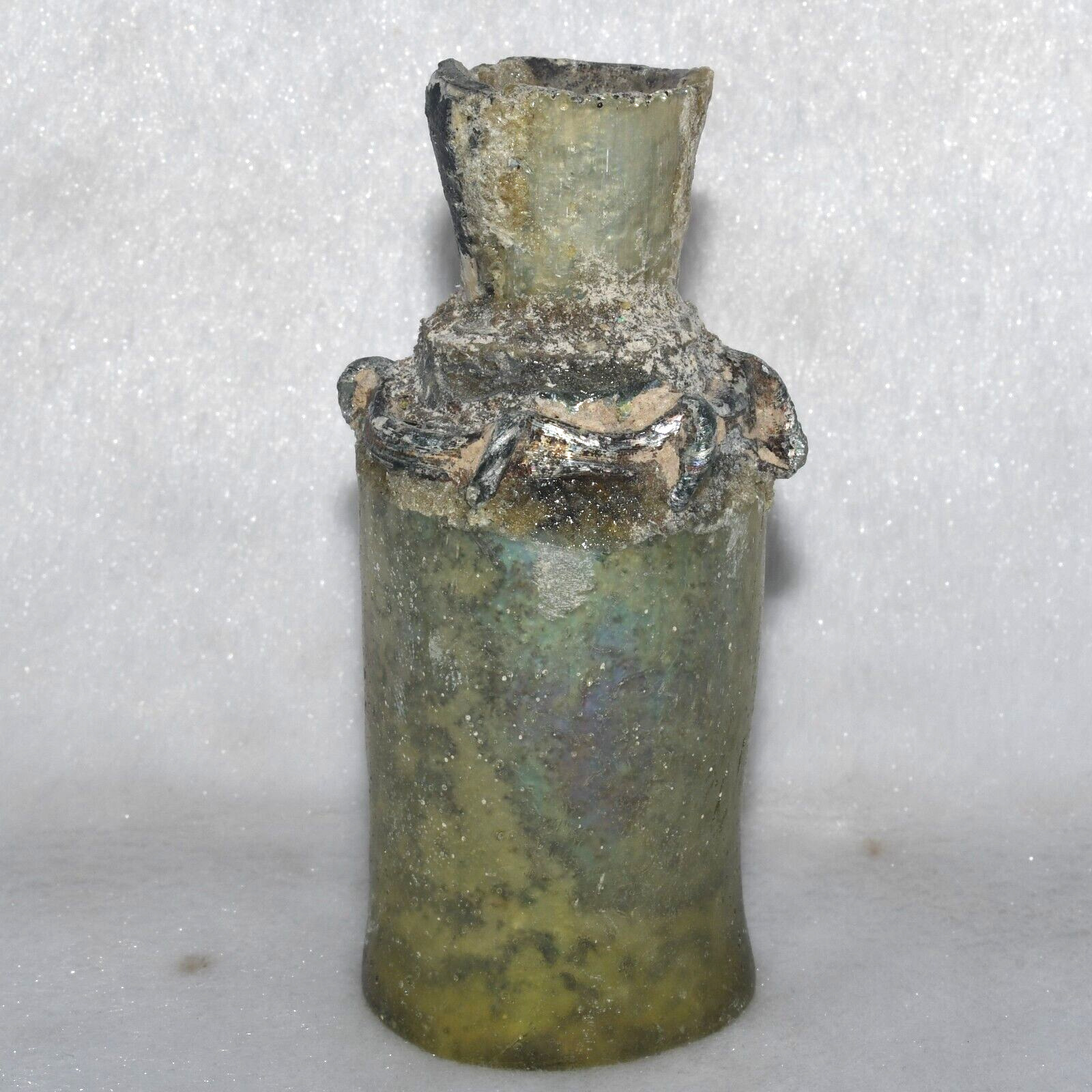 Rare Large Ancient Roman Glass Bottle Vase Vessel Circa 1st - 2nd Century AD