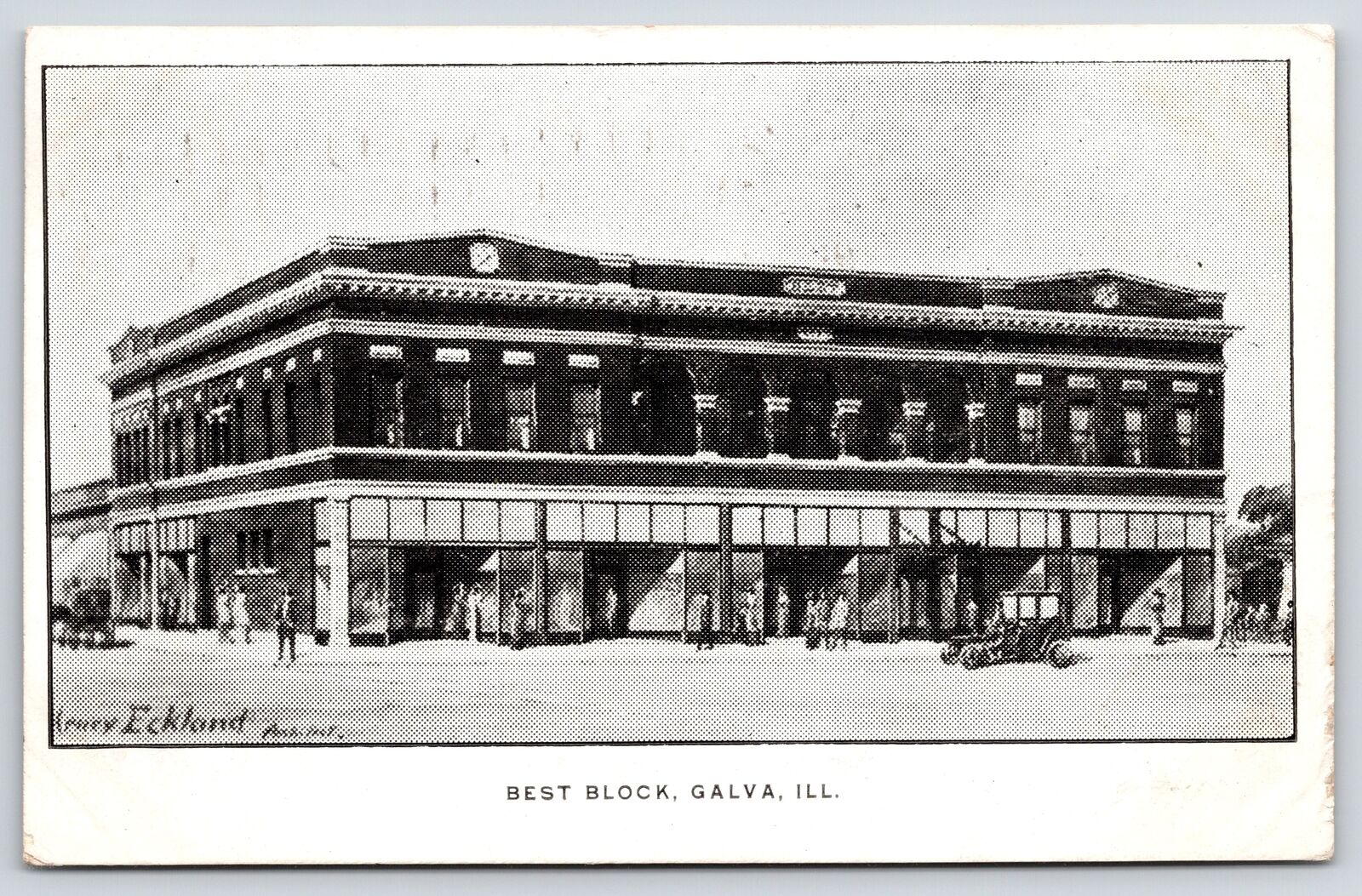 Galva Illinois~Best Block Before Built~Window Shoppers~L Eckland Architect~1910