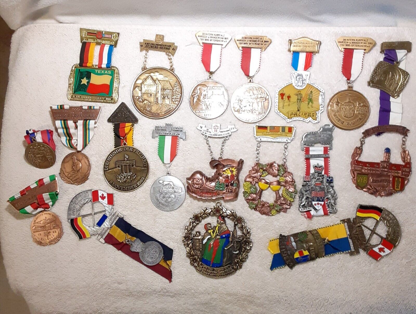 Huge Lot German Volksmarch Wandertag Medals