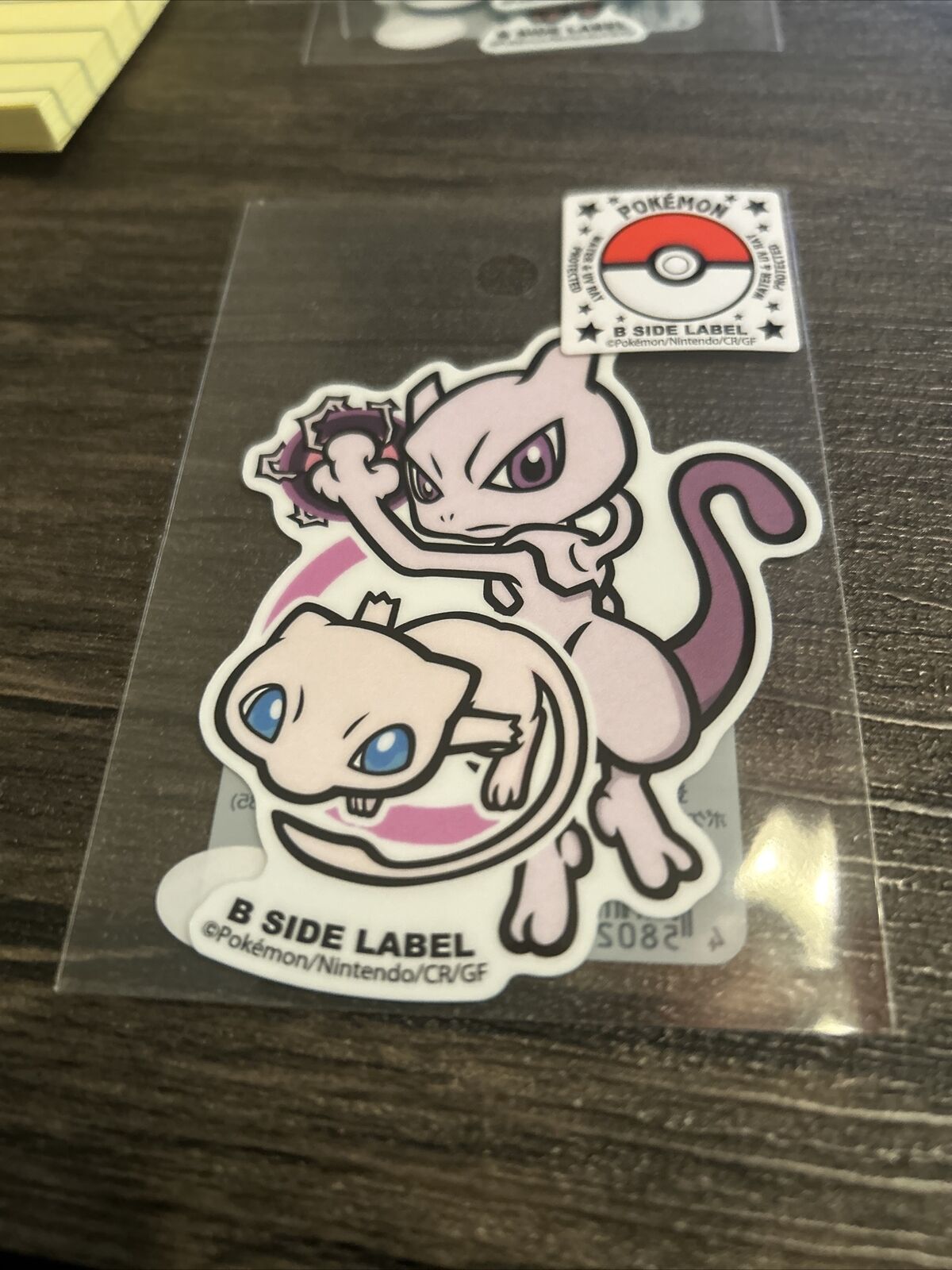 MEW & MEWTWO B-Side Label / Sticker Pokemon Center Japan New