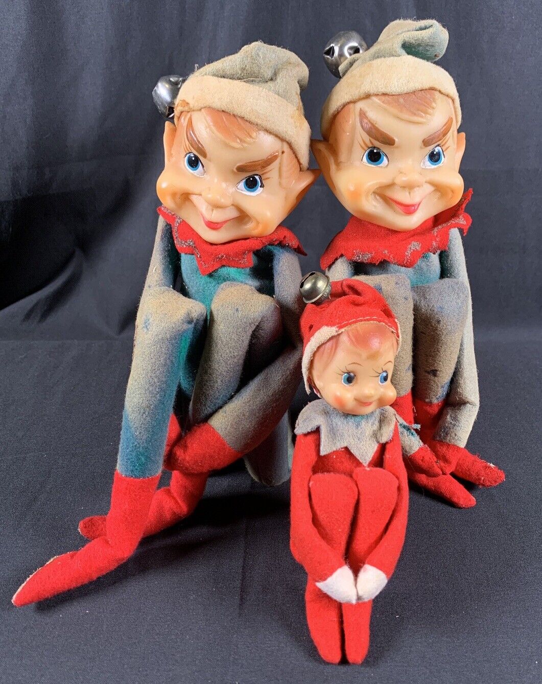 ✨Vintage 1950s Japan Mischievous Velvet Elf Knee Hugger- Lot Of 3 ✨