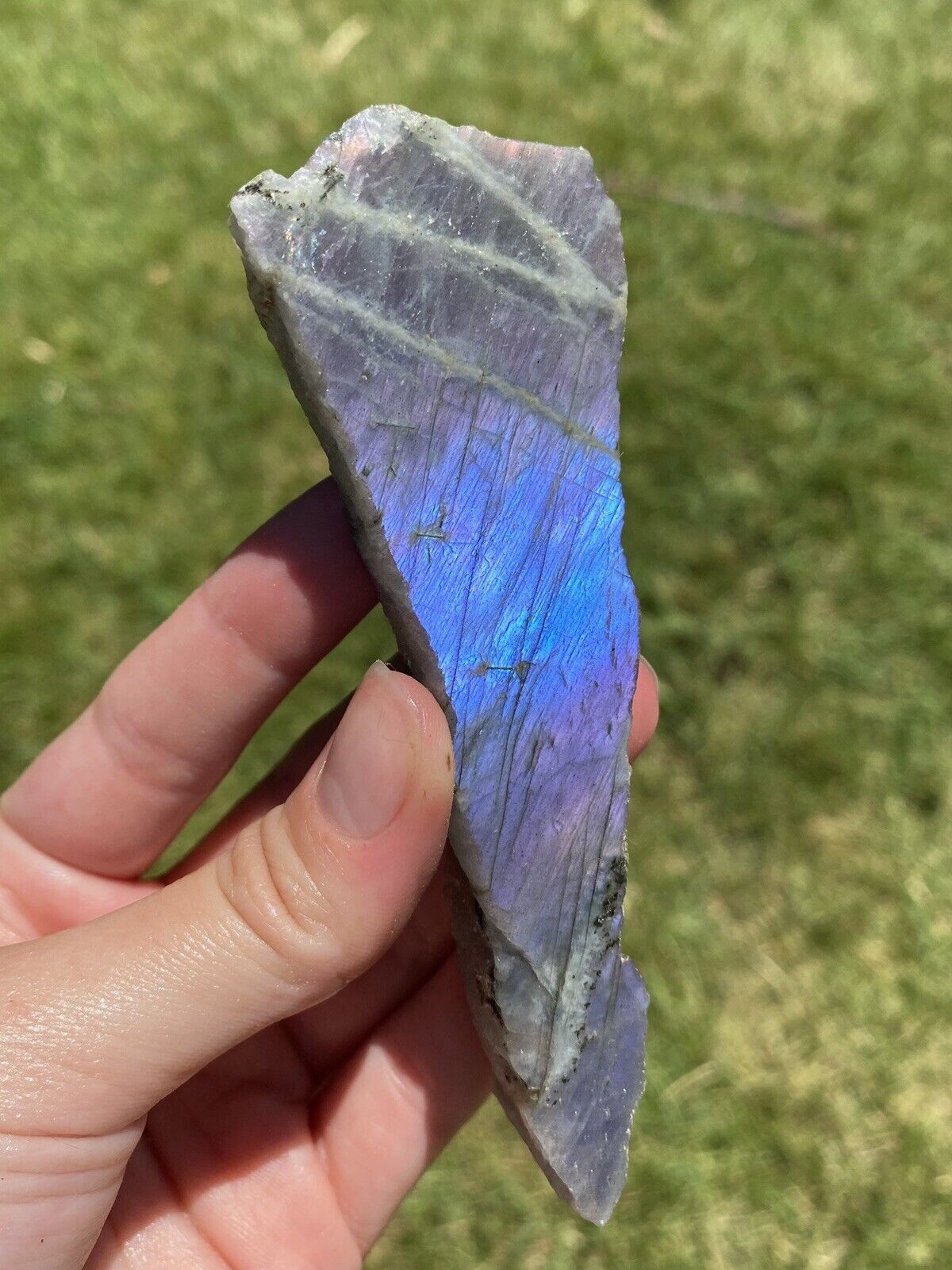 Purple Blue Flashy Labradorite Crystal Polished Rough