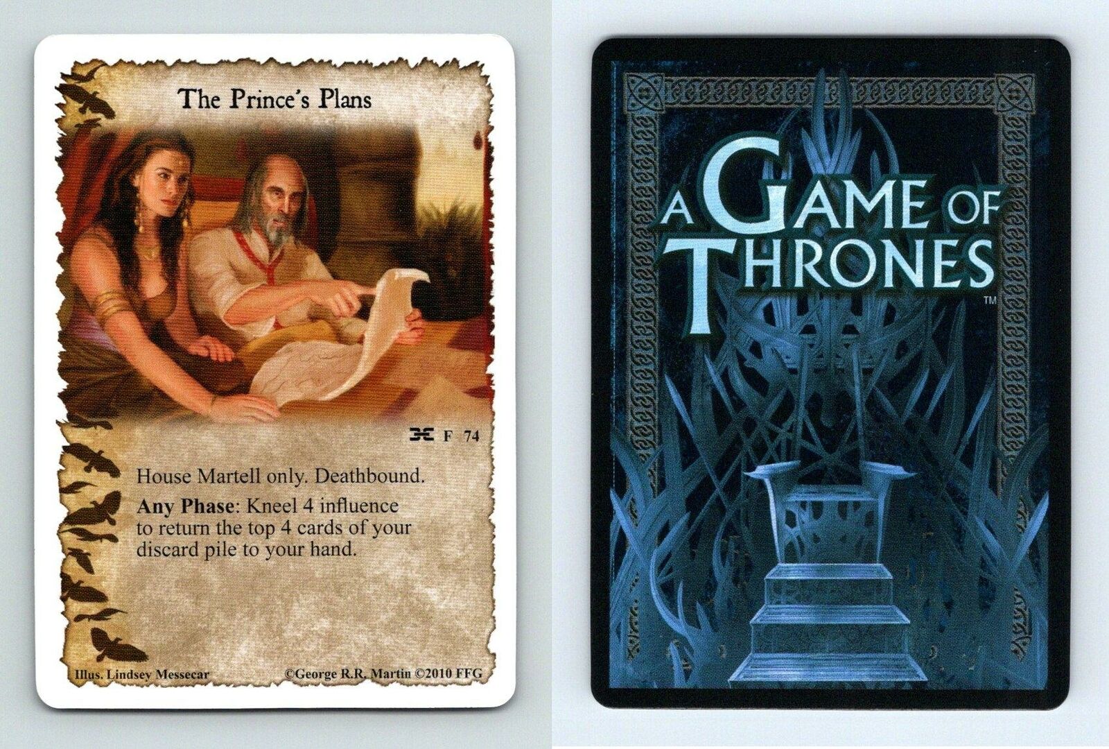 The Prince\'s Plans #F 74 A Game Of Thrones The Isle Of Ravens 2010 LCG Card