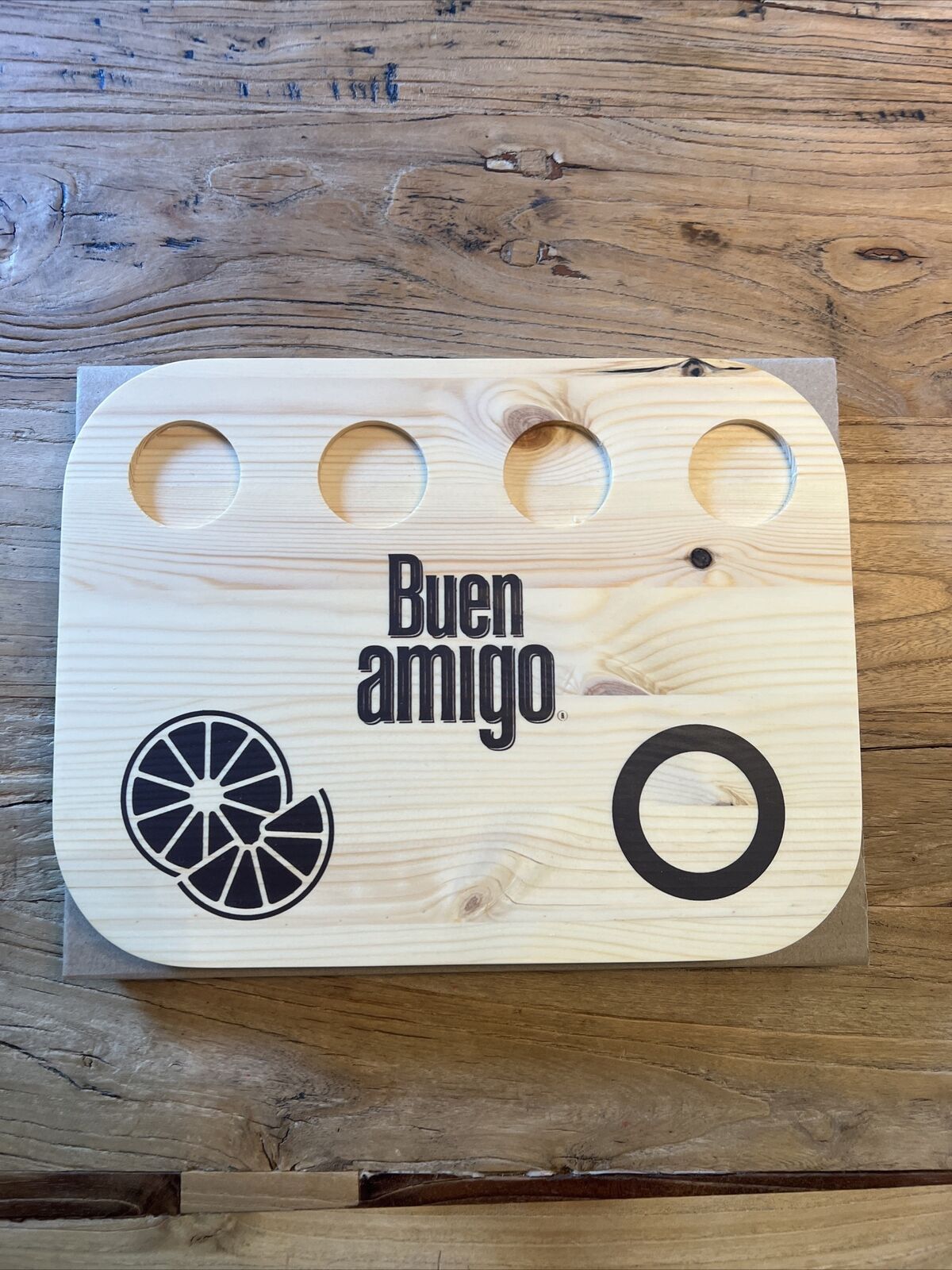Buen Amigo Tequila Slammer Wooden Shot Board (New)
