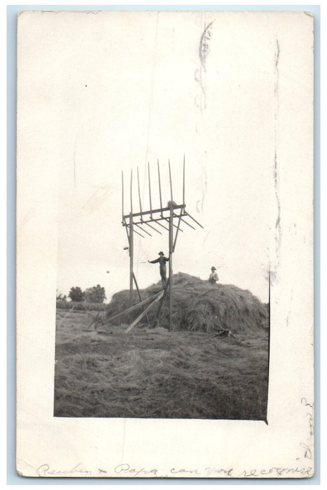 1912 Farm Harvesting Time Mankato Minnesota MN RPPC Photo Antique Postcard
