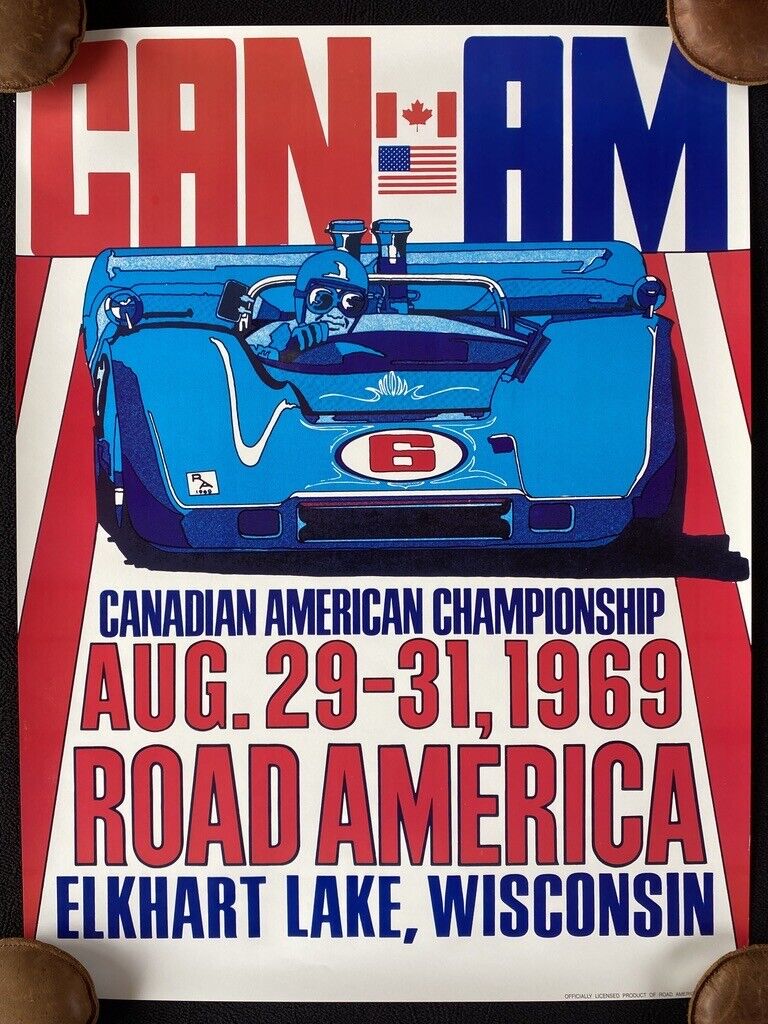 1969 CAN-AM Canadian-American Championship Road America Poster