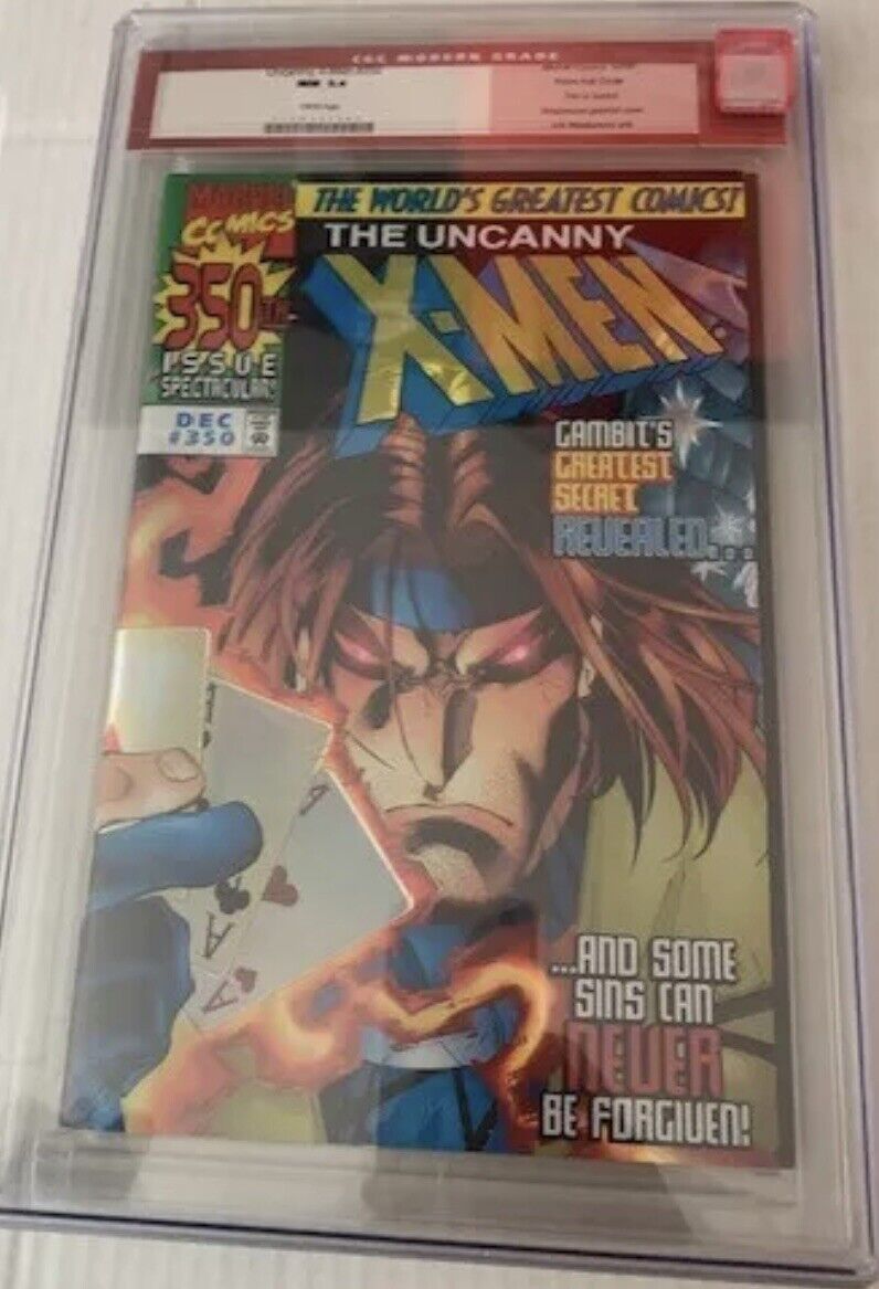 1997 MARVEL Uncanny X-Men #350 ISSUE CGC 9.4 Prism Foil Cover, Trial of Gambit