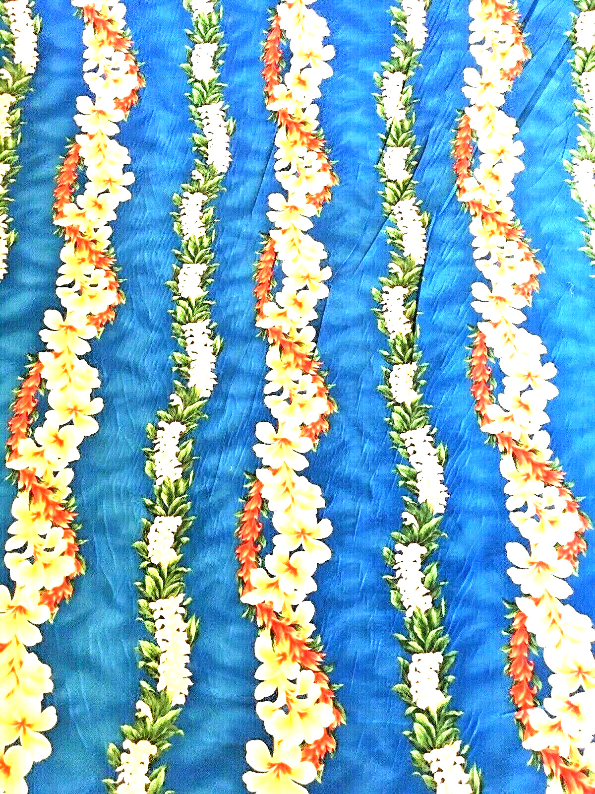Hawaiian Fabric 100% Cotton w/Hawaii flowers brand new one Yard W/ 