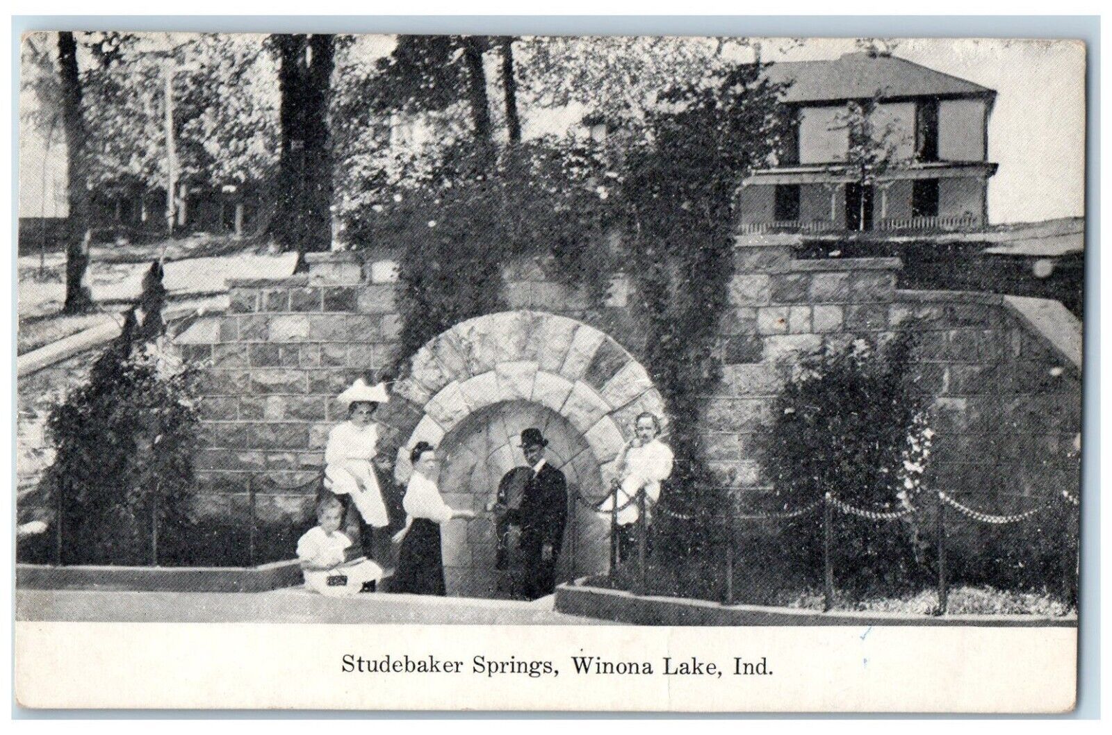 Winona Lake Indiana IN Postcard Studebaker Springs c1930\'s Posted Vintage
