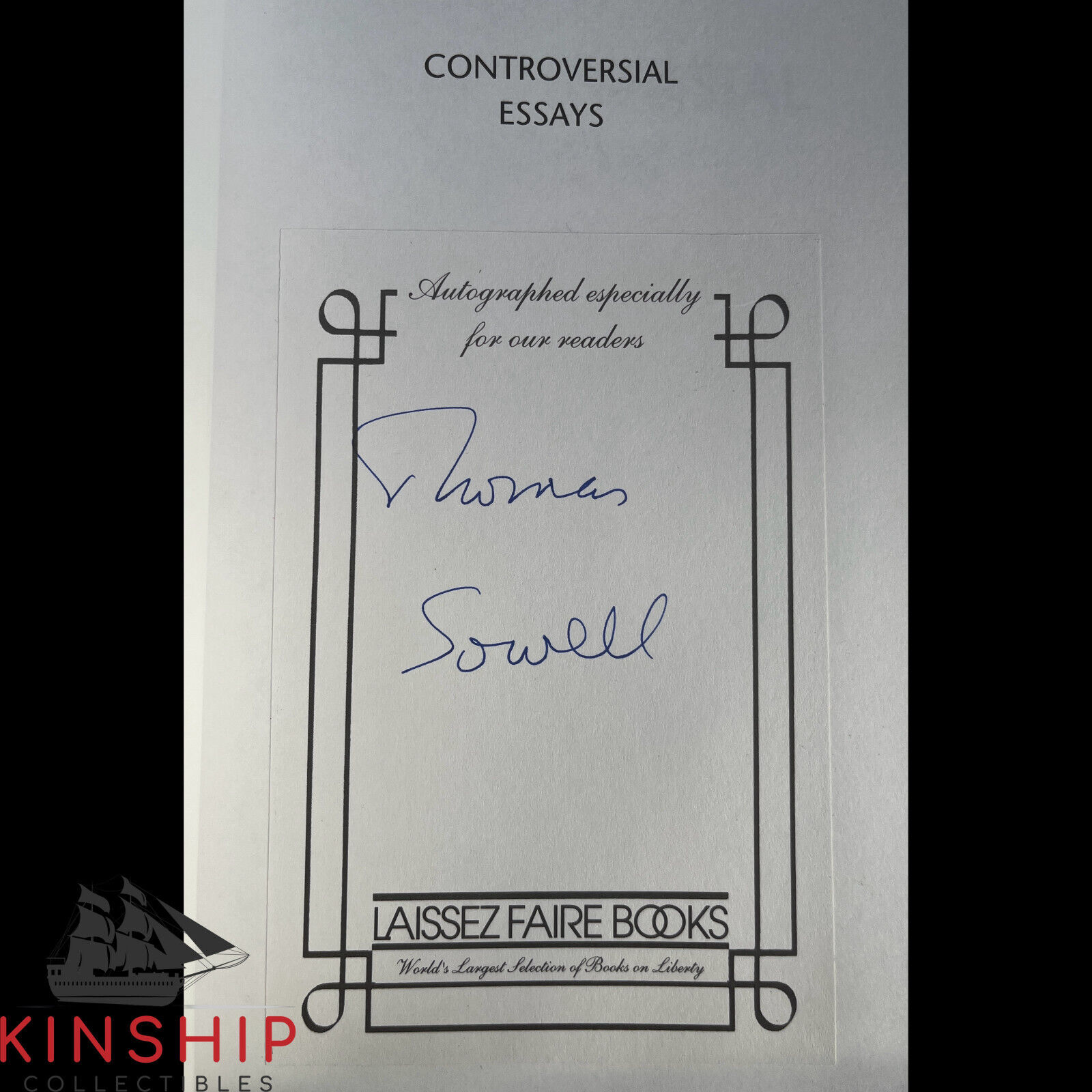 Thomas Sowell signed Controversial Essays Book JSA COA Rare Economist Auto E217