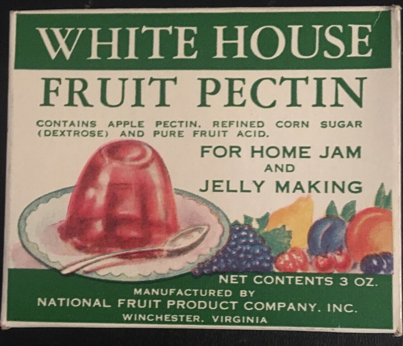 1960\'s Vintage White House Fruit Pectin Full Box \