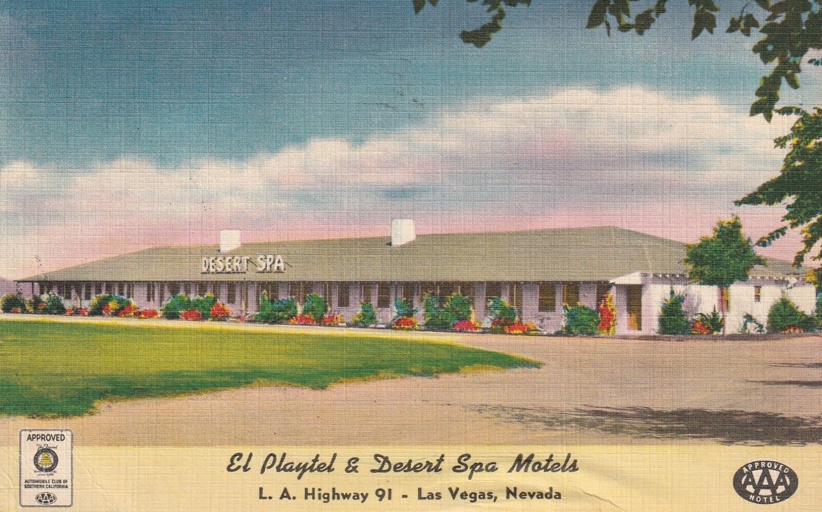 1960s El Playtel and Desert Spa Motel, Las Vegas, Nevada, L.A. Highway 91.. 1026