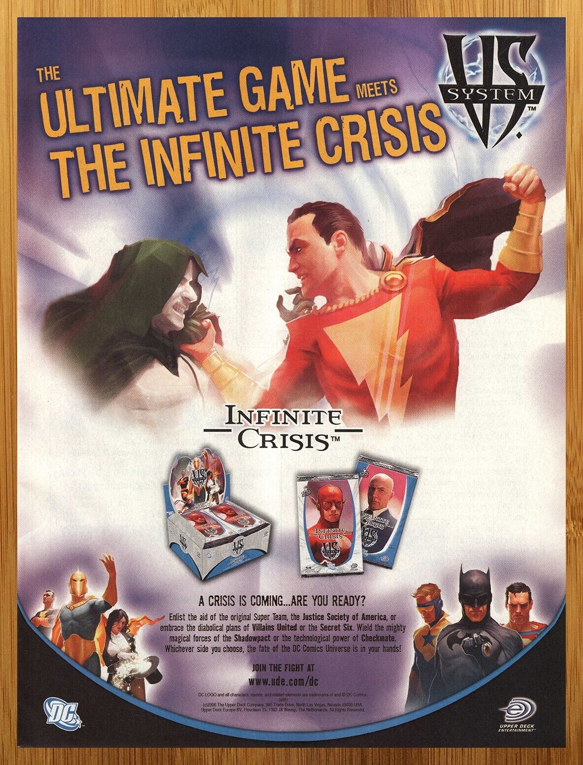 2006 Vs System DC Card Game Infinite Crisis Print Ad/Poster CCG TCG Shazam Art