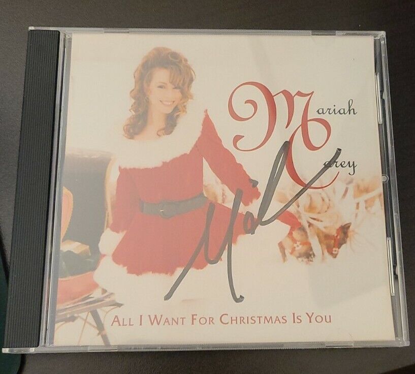 MARIAH CAREY SIGNED ALL I WANT FOR CHRISTMAS IS YOU CD AUTOGRAPHED W/COA+PROOF B
