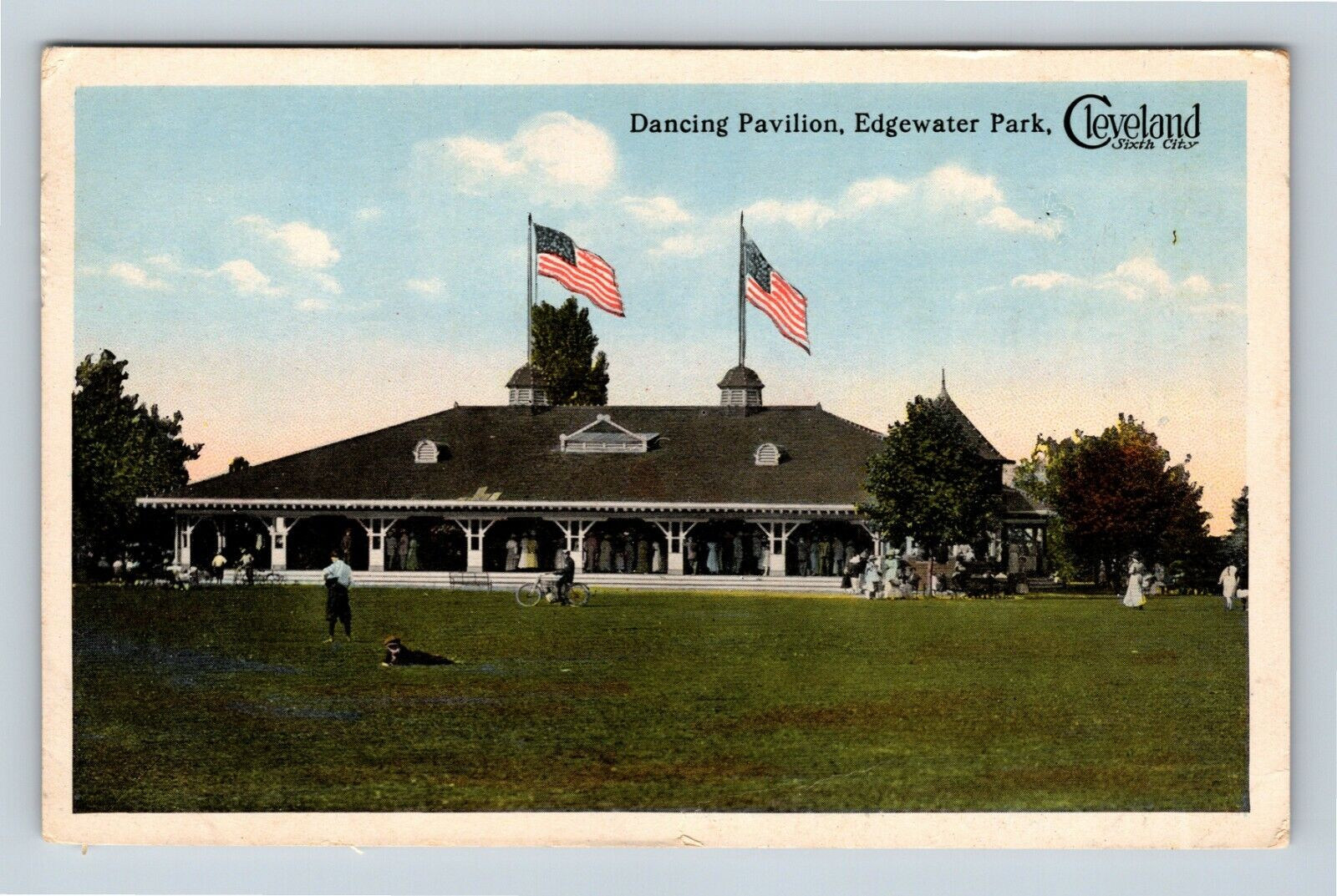 Cleveland OH, Dancing Pavilion, Edgewater Park, Ohio Vintage Postcard
