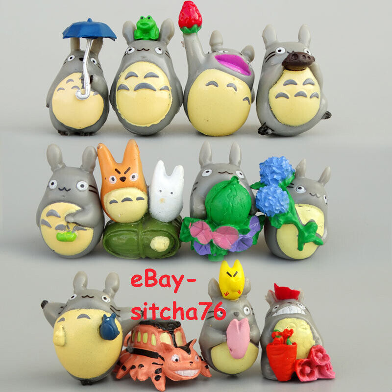 12PCS My Neighbor Totoro Studio Ghibli Cat Bus Figures Playset Cake Topper Set